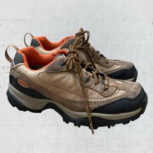 L.L. Bean Womens Waterproof Hiking Trail Sneakers Shoes Size 7M Brown Orange.